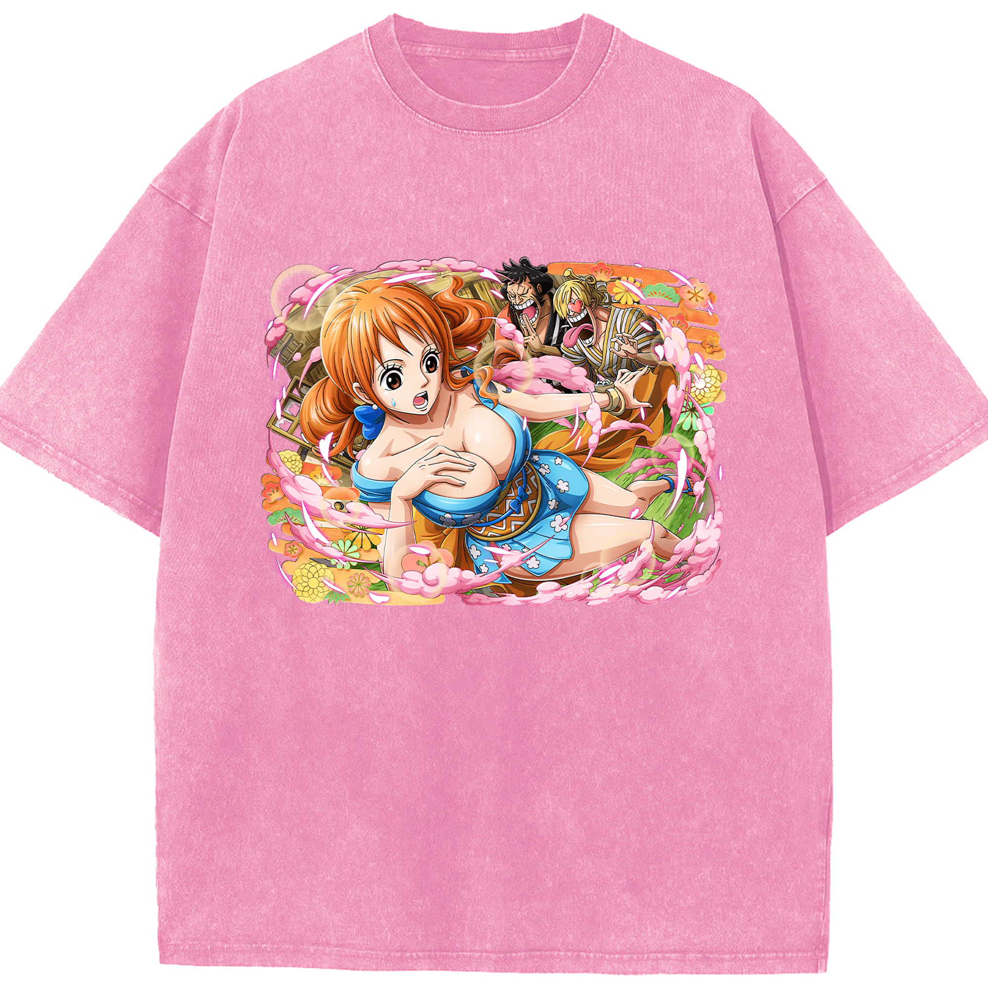 ワンピース ナミ ONE PIECE Nami 綿100% ヴィンテージ風 半袖Tシャツ（フロントプリント）